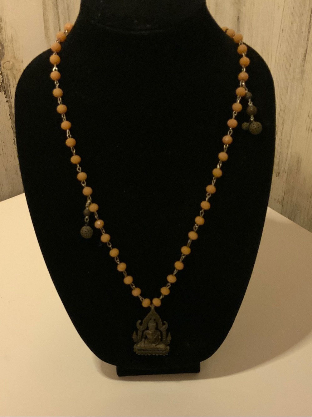 Handcrafted Yellow Bead Pendant Necklace - Unbranded